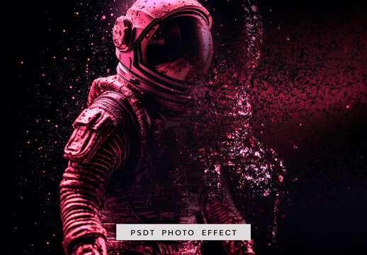 Black And Pink Explosive Dust Desintegrate Photo Effect