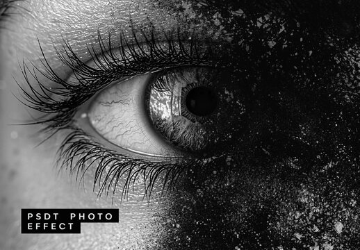 Black And White Dynamic Disintegration Photo Effect