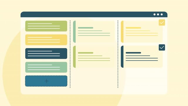 Task Management Board Interface for Planning and Workflow Organization