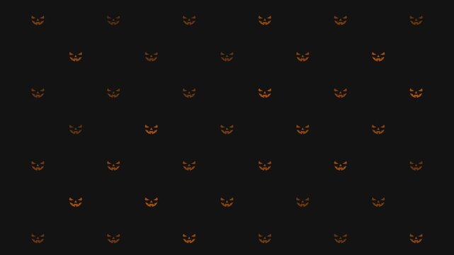 Jack o'lantern faces in a dark repeating pattern