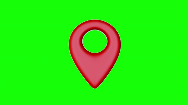 3d animation of red rotate navigation mark isolated on chroma key background. Cartoon looping motion simple element for ui business, game, decoration.