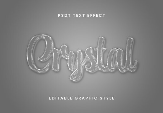 Gray Glass Text Effect Crystal Script Font