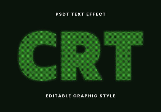 Green CRT Screen Glow Text Effect Halftone Retro Bold Font