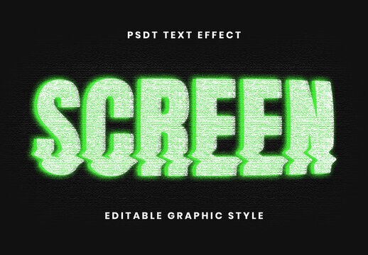 Green And White CRT Screen Glow Text Effect Bold Static Distortion Font