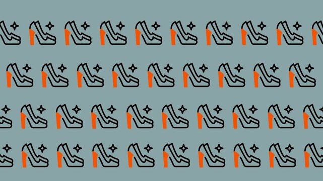 Elegant High Heel Shoe Pattern Seamless Background.
