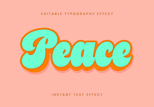 Mint And Orange Retro Good Vibes Text Effect Script Groovy Outline Font