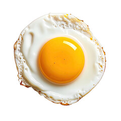 A perfectly cooked sunny-side-up fried egg with a bright yellow yolk against a stark black background.