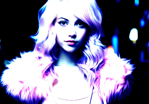 Blue And Pink Cinematic Studio Light Photo Effect