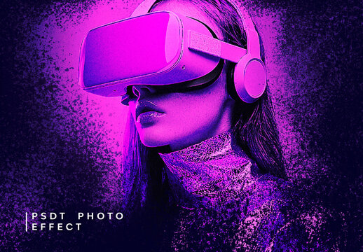 Purple And Black Explosive Dust Desintegrate Photo Effect