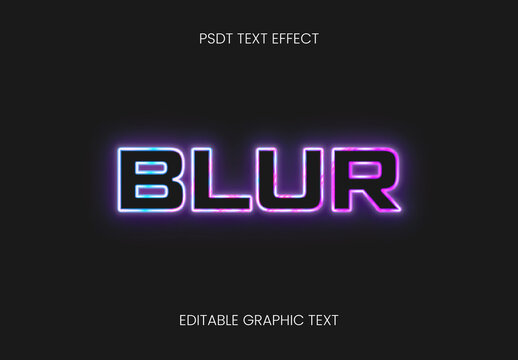 Pink And Blue Gradient Blur Neon Text Effect Border Glow Font