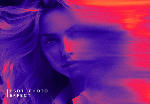 Purple And Orange Explosive Dust Desintegrate Photo Effect