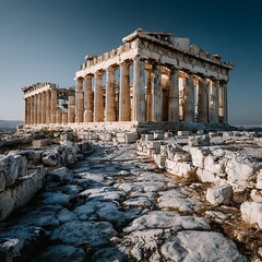 Obraz premium Parthenon structure with marble columns high resolution picture
