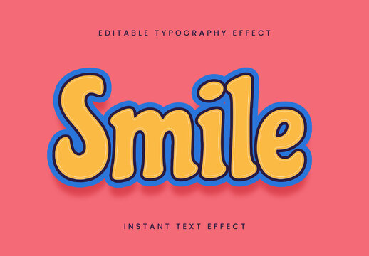 Yellow And Blue Retro Good Vibes Text Effect Cartoon Fun Comic Font