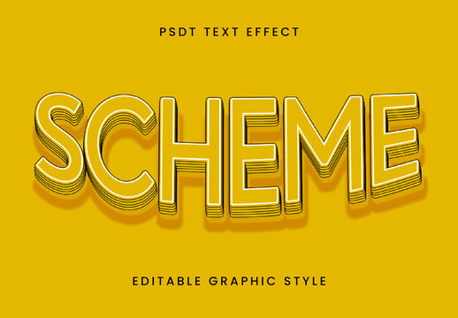 Yellow And Black Stacked Block Text Effect 3D Bold Layered Font