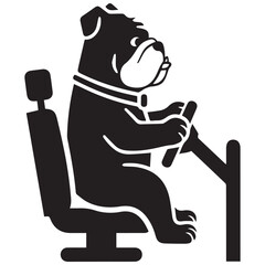 Bulldog driving Vector, illustration