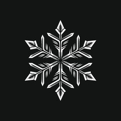 six-pointed graphic of a snowflake