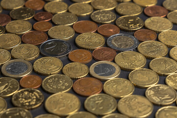 a lot of euro coins
