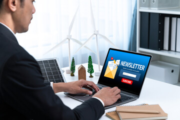 newsletter signup page on computer for customer to subscribe brisk newsletter update information to subscriber