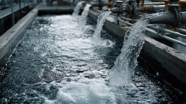Medium shot showcasing chemical dosing and mixing processes in industrial wastewater treatment to neutralize contaminants and purify runoff.