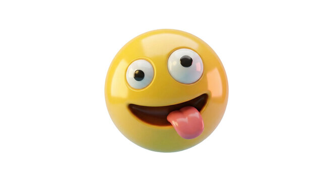 Playful 3D Emoji Icon: Goofy Face with Tongue Out. Funny Digital Expression & Communication Symbol.