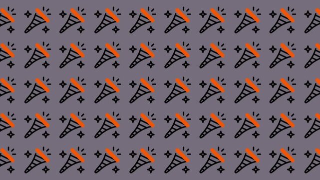 Seamless Pattern of Flaming Torches on a Purple Background.