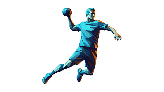Abstract illustration of a handball player throwing the ball during a match