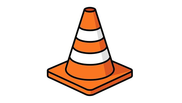 A vibrant orange and white traffic cone is prominently displayed signaling caution or directing attention and offering safety high quality professional