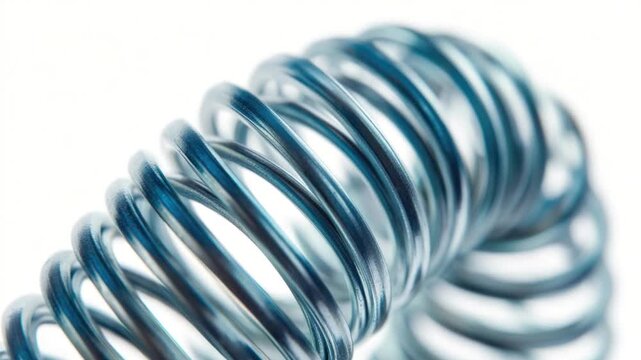 Video Close-up view of a coil of metal with intricate details