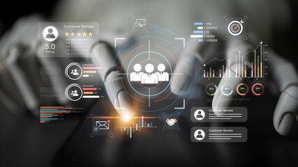 An AI assistant manages a CRM dashboard for customer data analysis. This smart system conducts market research to identify the target audience and analyze user feedback. Fermion