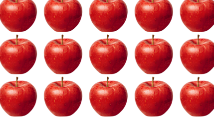 背景素材 リアルなリンゴのシームレスパターン PNG Background Seamless pattern Realistic Apple （Generative AI）