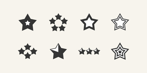 Christmas decor. Pentagonal star. Set of geometric star for New Year's decor.