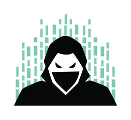 Abstract Hacker Hooded Mask logo