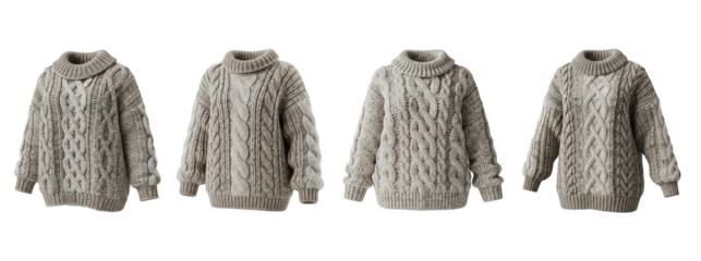 Set Of wool sweater warm knitted isolated on transparent background. Wool Sweater PNG 