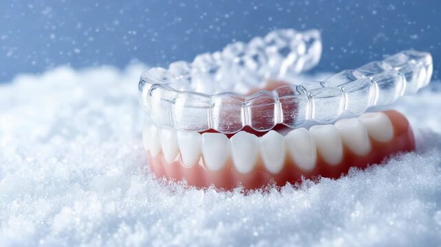 Clear aligners and dentures in snow: dental care in winter wonderland