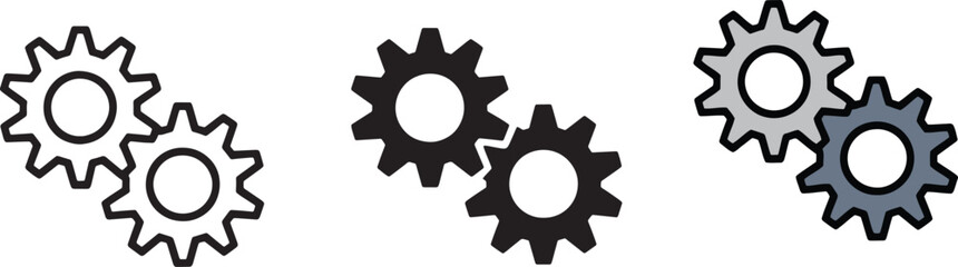 Icon vector illustration of gear wheels cogwheels settings configuration options symbols