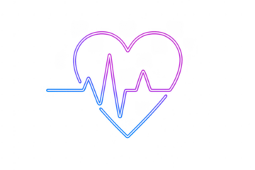 Heartbeat line in neon glow showing vital health