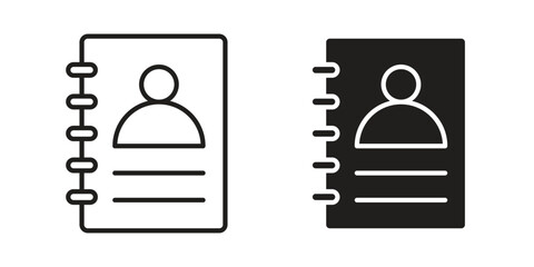 Address book icons Vector hand drawn illustration in doodle style. Simple sketch isolated.