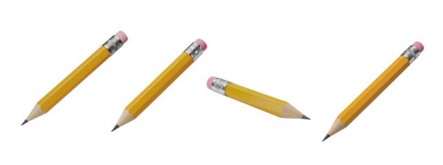 Set Of Pencil isolated on transparent background, School Accessories , PNG 