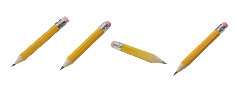 Set Of Pencil isolated on transparent background, School Accessories , PNG - Powered by Adobe