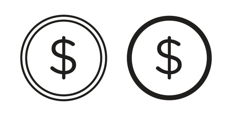 Coin icons Vector hand drawn illustration in doodle style. Simple sketch isolated.