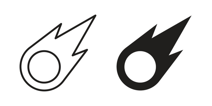 Comet icons Vector hand drawn illustration in doodle style. Simple sketch isolated.