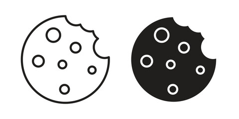 Cookie icons Vector hand drawn illustration in doodle style. Simple sketch isolated.