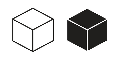 Cube icons Vector hand drawn illustration in doodle style. Simple sketch isolated.