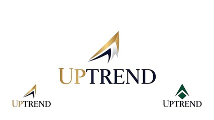 A Collection of Three Professional UPTREND Logo Design Variations Displayed