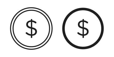 Obraz premium Dollar icons Vector hand drawn illustration in doodle style. Simple sketch isolated.