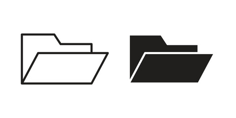 Folder icons Vector hand drawn illustration in doodle style. Simple sketch isolated.