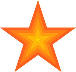 Abstract Layered Orange and Yellow Star Design