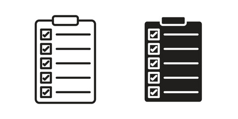 List check icons Vector hand drawn illustration in doodle style. Simple sketch isolated.