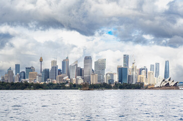 Fototapeta premium Sydney bay skyline from the sea