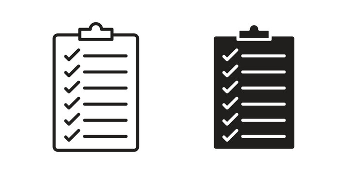 List icons Vector hand drawn illustration in doodle style. Simple sketch isolated.